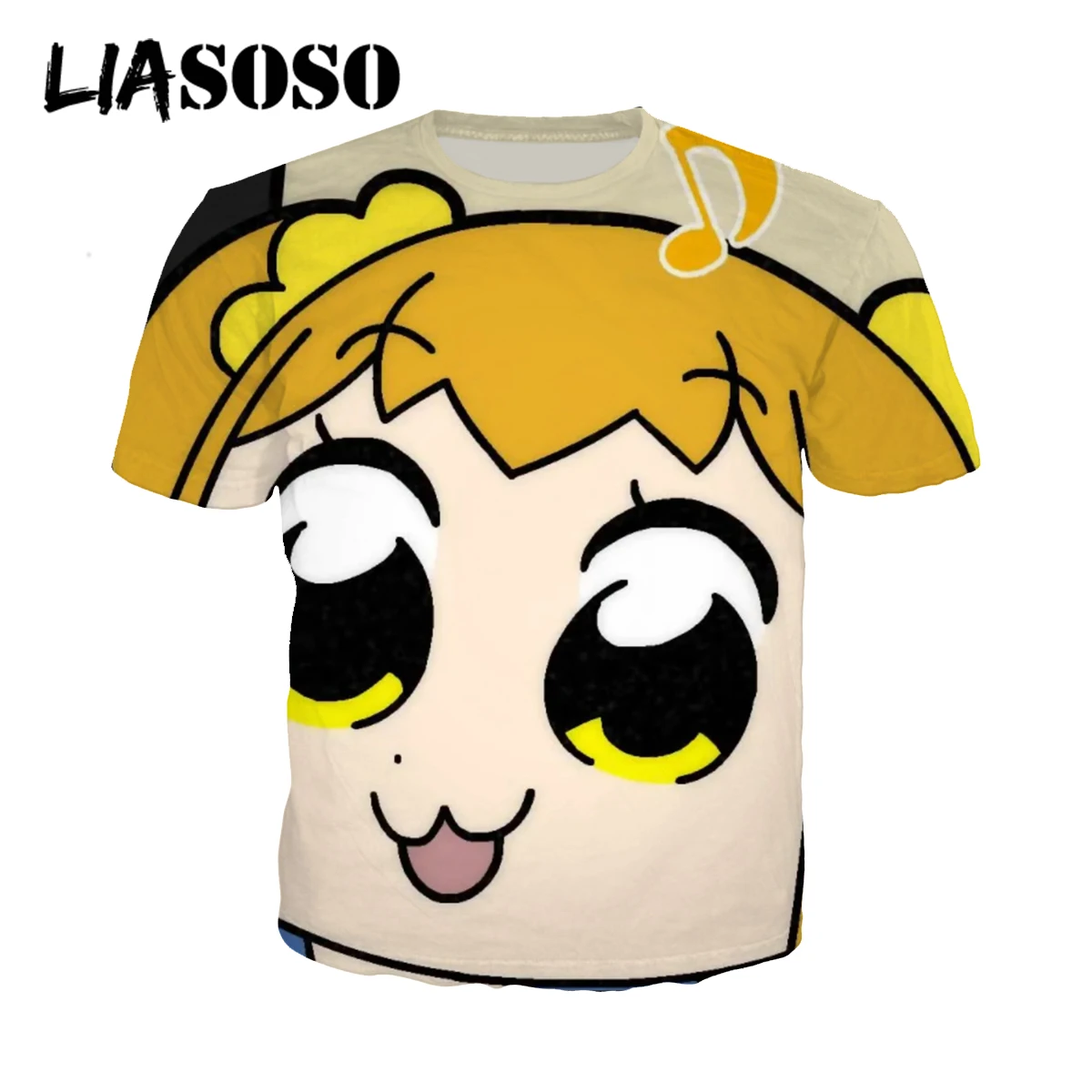 

LIASOSO 3D Print Women Men Japan Anime Pop Team Epic Cute Small Girl Tshirt Summer T-shirt HipHop Pullover Harajuku Short Sleeve