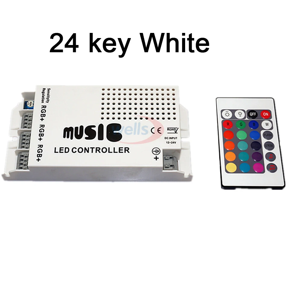 

Music Sound LED Controller 3 CH 24key IR Remote music RGB controller DC12V-24V For Led Strip light