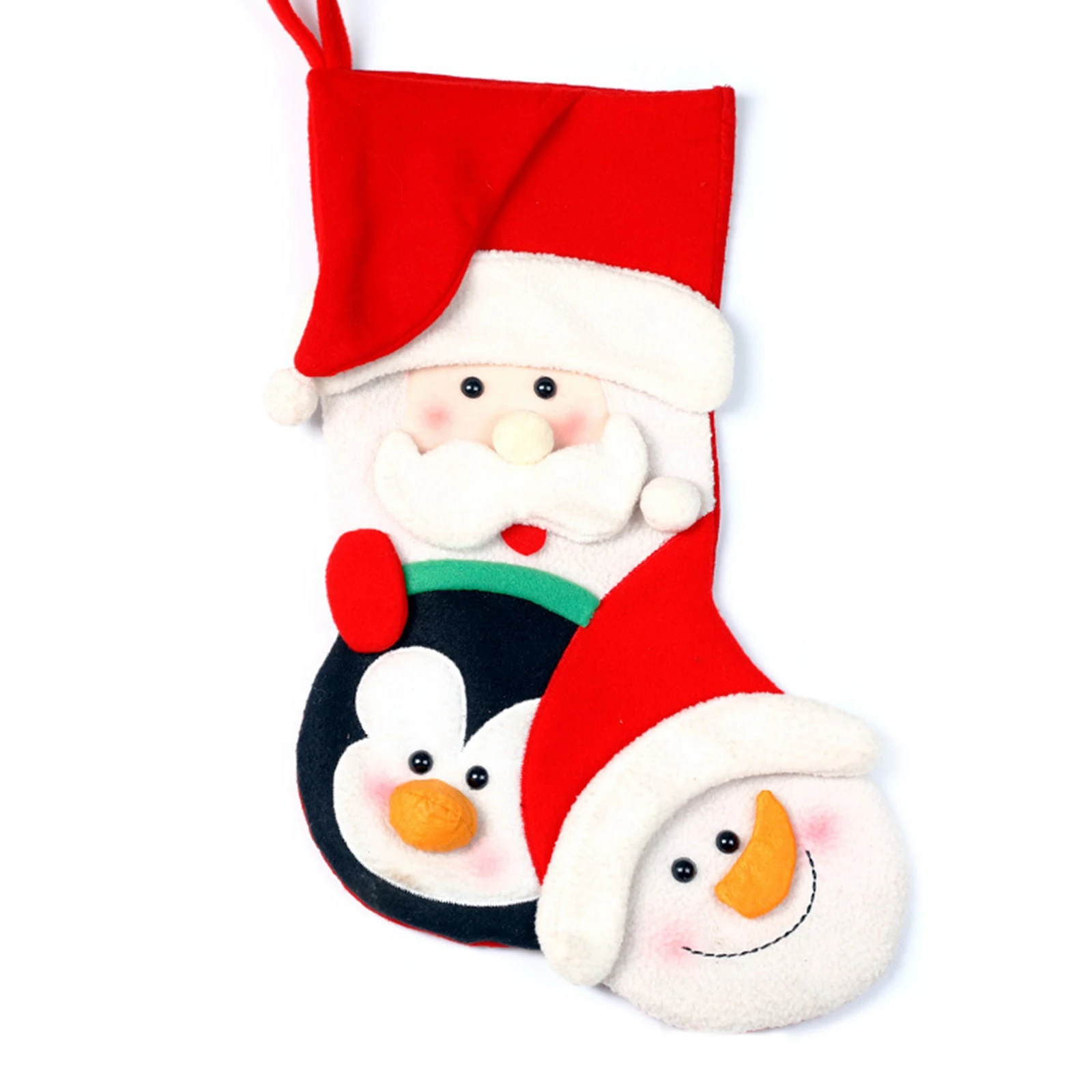 

Christmas Gift Bag Decoration, Santa Claus / Snowman / Biscuit Decorative Socks with Hanging Loop