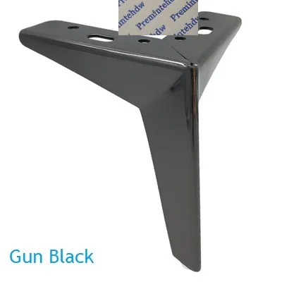 Gun Black 2 шт./лот сталь Наклонный современная мебель ТВ шкаф кофе бар диван ванная комната ноги розовое золото пистолет черный матовый серебристый - Цвет: Gun Black