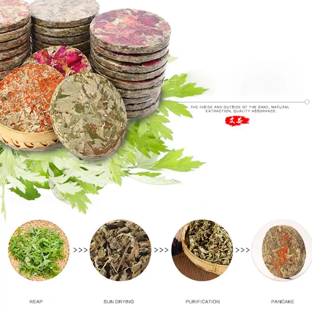 

Moxa Mugwort Cake Chinese Herb Wormwood Foot Bath Soak Care Health SPA Chinese Medicine Massage S2W3