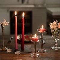 3pcs glass candle holder for wedding decorations candlestick candelabros vintage candle stand home decoration table centerpieces