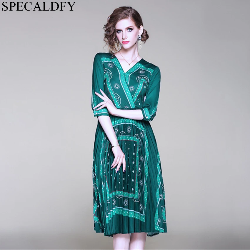 Летние платья для женщин 3/4 с длинным рукавом элегантное платье Высокое качество