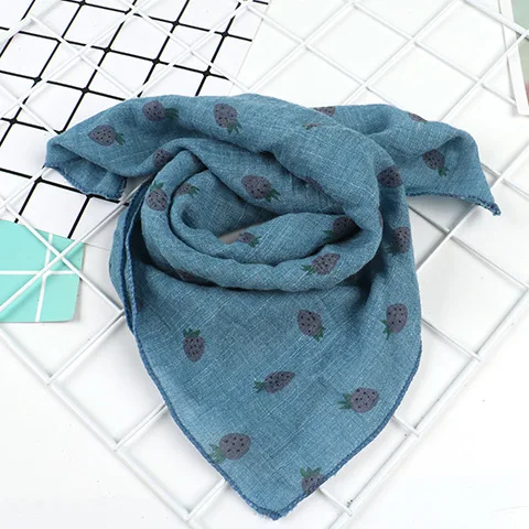 Strawberry blue 45*45 см, детский хлопковый шарф для маленьких мальчиков и девочек, милый детский шейный платок, детский маленький квадратный шарф, мягкий нагрудник - Цвет: Strawberry blue