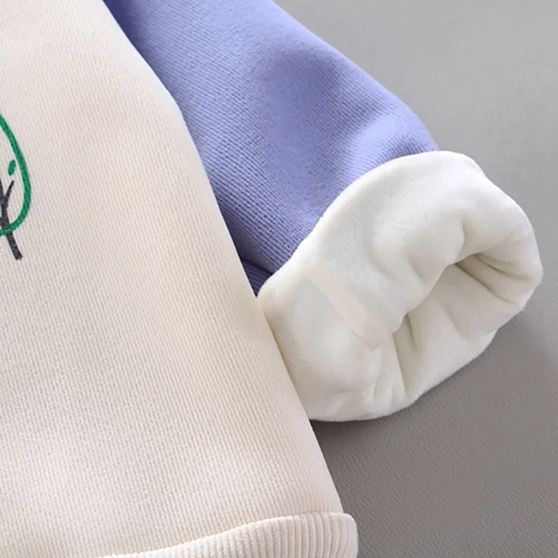 

autumn winter 2019 boys clothes children fashion sweatshirts girls cotton letter print kids sweatshirts thicken velvet tops