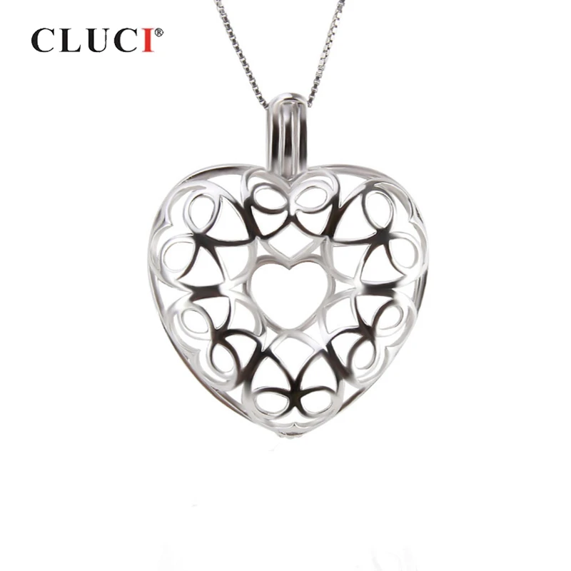 Женский кулон в форме сердца CLUCI серебро 925 пробы с бантом и жемчугом подарки SC292SB |