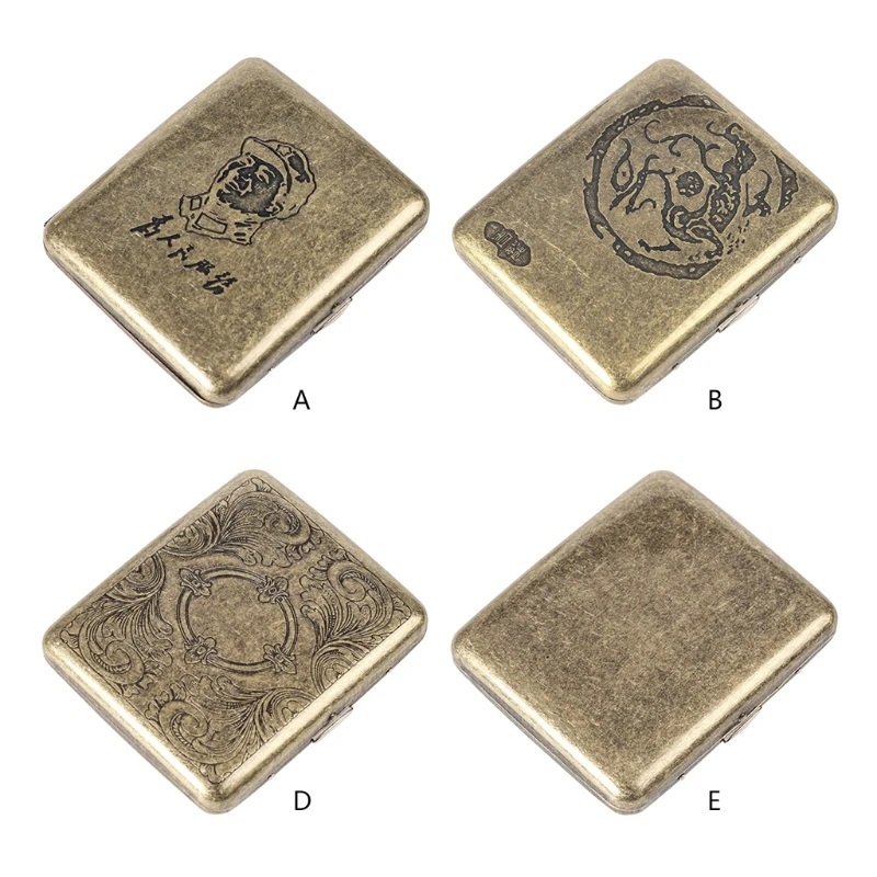 

Металлический чехол для сигарет в стиле ретро с подарочной коробкой, двусторонний пружинный зажим, открывающийся Карманный держатель для х...