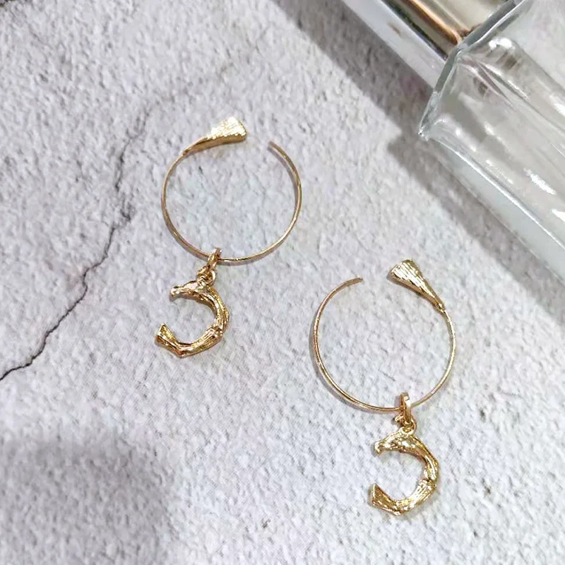 Женские серьги-кольца с надписью золотистые висячие серьги модные ювелирные