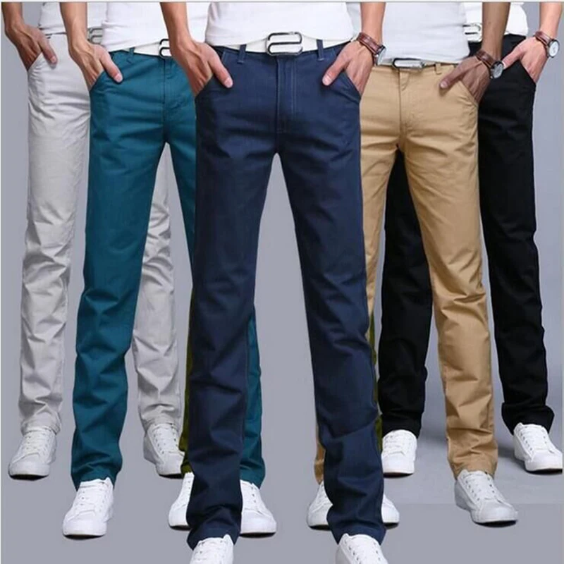 

2019 Spring Autumn New Casual Pants Men Cotton Slim Fit Chinos Fashion Trousers Male Brand Clothing Plus Size 9 colour 919