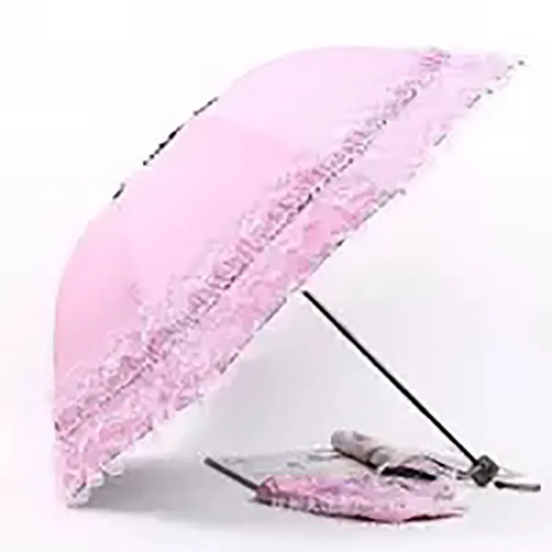 

paraguas Rain Female Parasol Umbrellas Waterproof Anti-UV Activity guarda Folding Umbrella Lace chuva Wedding Women Girls Women