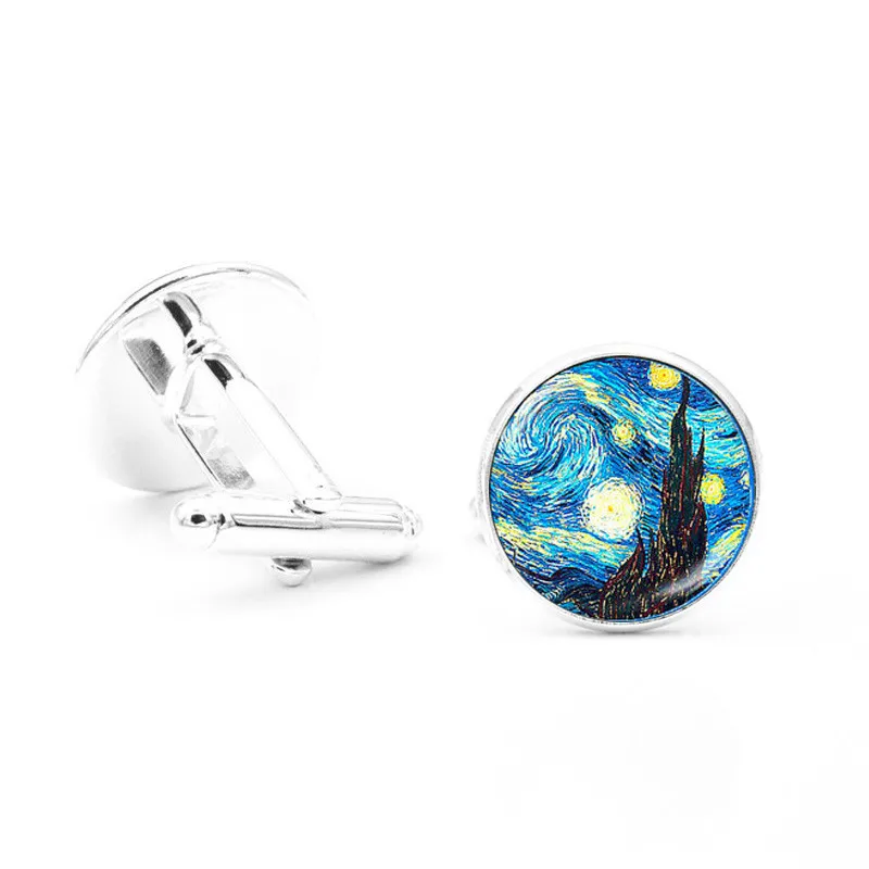 2019 модные запонки с художественной живописью Ван Гога из серии Гог Звездная ночь