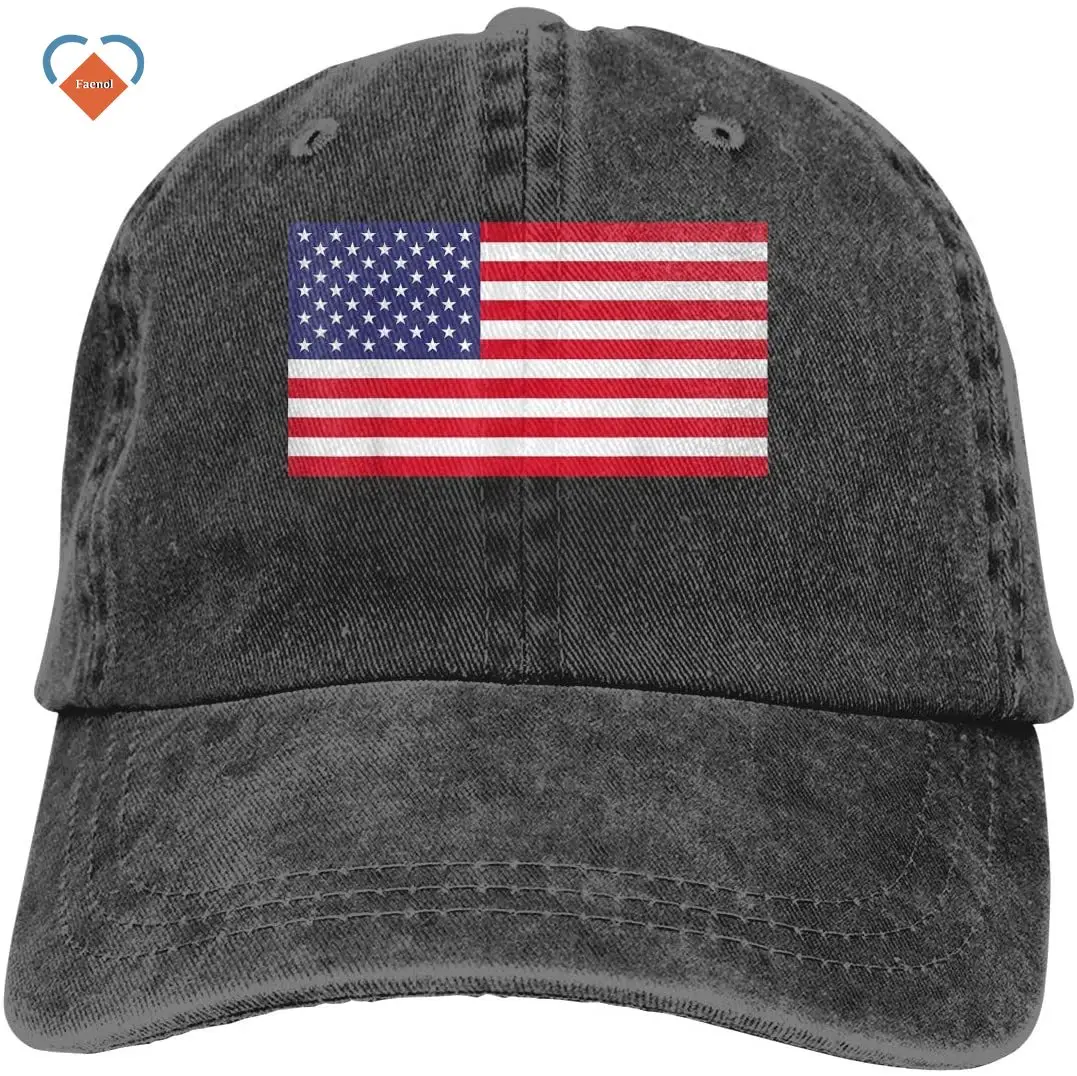 

Кепка с американским флагом, бейсболка, унисекс, винтажная Кепка-тракер, регулируемые ковбойские шляпы для мужчин и женщин, черные