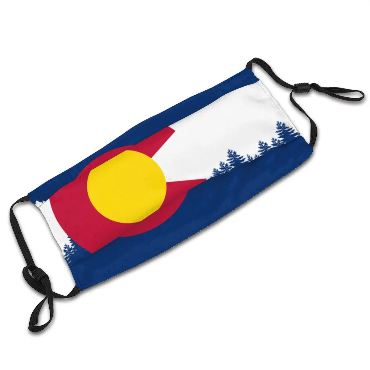 

Colorado Flag Non-Disposable Mouth Face Mask with filter Anti Haze Dust Mask Protection Cover Respirator Mouth Muffle