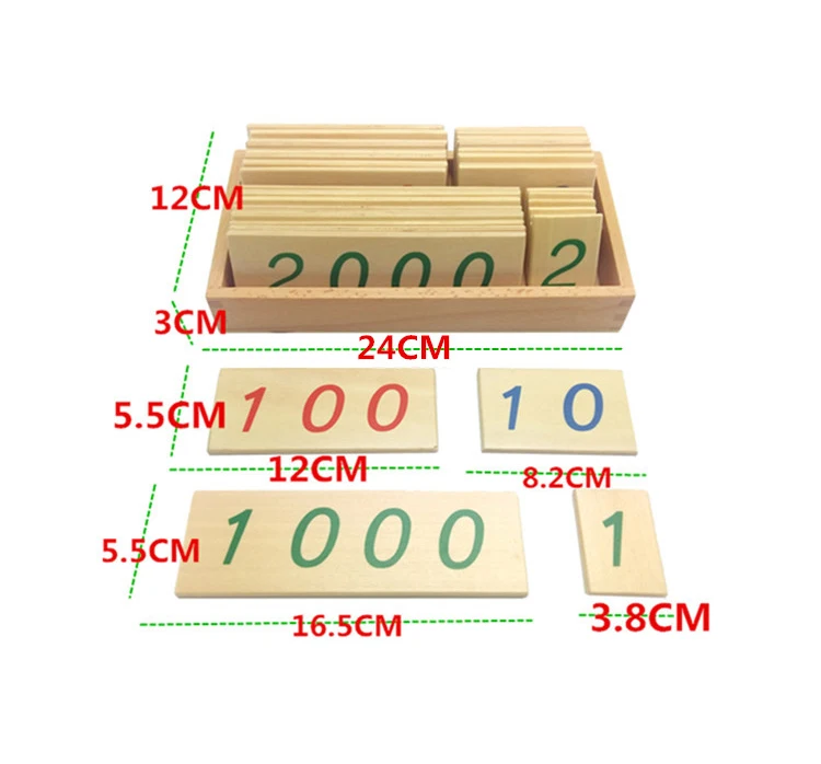 

Teaching Toys 1-9000 Wooden Number Cards With Box Kids Children House Educational Materials Wooden Toy
