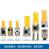 10pcs led g4 lamp bulb 6w 9w acdc 12v 220v dc12v g9 e14 cob smd led lighting lights replace halogen spotlight chandelier