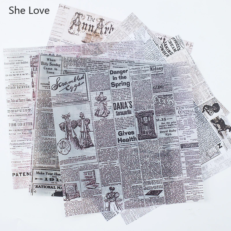 04 She Love 8 шт. винтажная Цветочная веленевая писчая бумага без самоклеящейся фоновой бумаги наклейки для скрапбукинга DIY ремесленные товары, карточка для изготовления - Цвет: 04