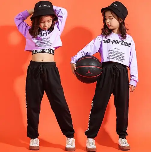 Детская одежда в стиле хип-хоп для девочек костюм уличных джазовых танцев
