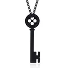 Ожерелье Coraline с подвеской в виде секретной двери, модное ожерелье с черной кнопкой и брелоком из искусственной кожи для женщин и мужчин, ювелирные изделия в подарок