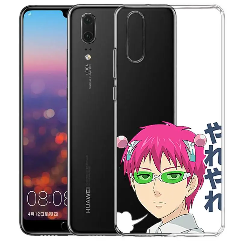 

Japanese Anime The Disastrous Life Of Saiki K Phone Case Transparent Phone Case For Huawei P30lite P30Pro P40lite P20Pro P30