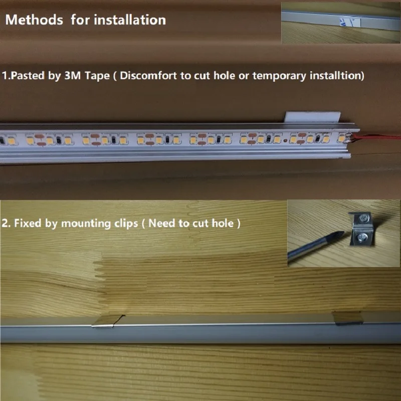 Угловая Светодиодная лента черный профиль самоклеящаяся Крышка для гардероба