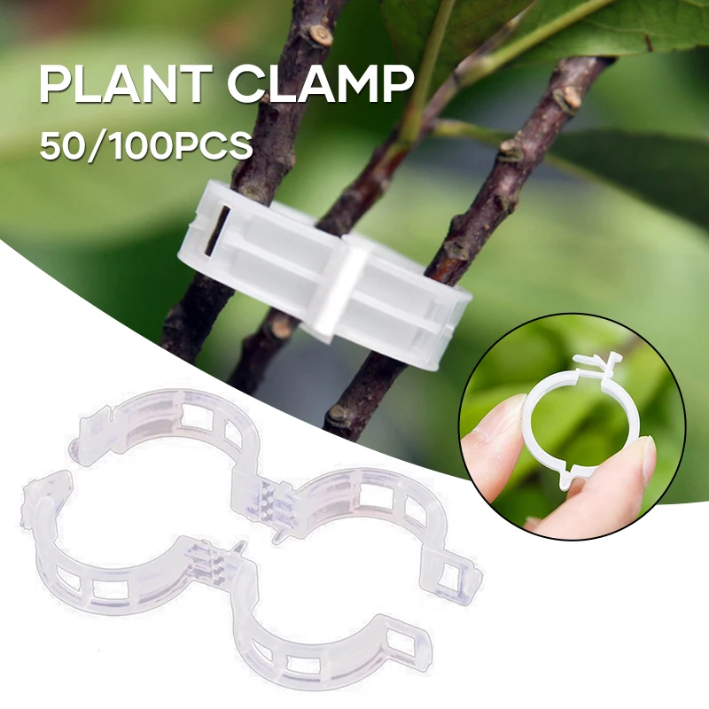 

50/100pcs Garden Tools Fastening Plant Clips Home Vines Support Vegetable Holder for Tomatoes Cucumbers Clamp 23mm DC156
