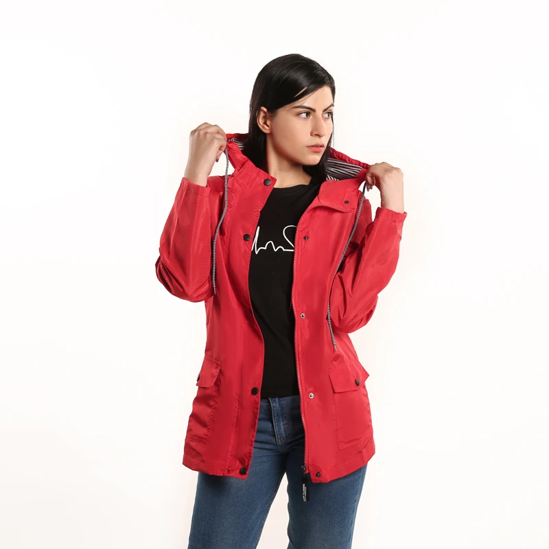 

Female Outdoor Cycling Rain Jacket Outdoor Waterproof Jacket Windbreaker Hiking Climbing Jacket Feminino Vestido