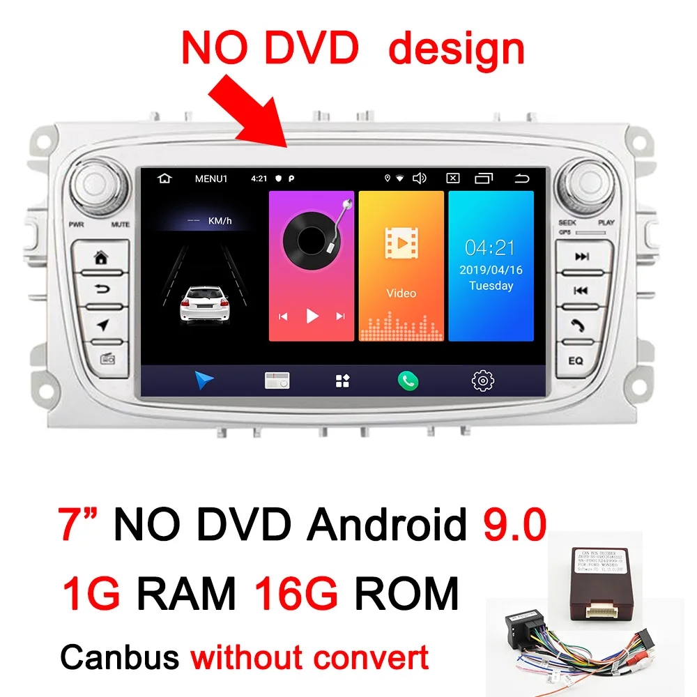 7inch NO DVD-S Navivox 2 Din Android 8,1/9,0 Автомобильный мультимедийный gps навигатор для Ford Focus 2 3 2004-2011 Exi MT с WiFi Автомобильный DVD Радио стерео - Цвет: 7inch NO DVD-S