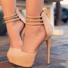 Женские босоножки на платформе BERZIMER, бежевые босоножки ручной работы на молнии сзади, обувь из искусственной замши, большие размеры 45 49 50 52