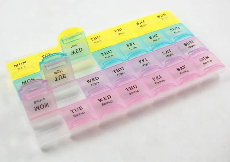 Доманий ящик для хранения Прозрачный 28 крышку отсека таблетки коробка держатель