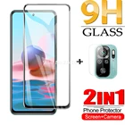 Закаленное стекло 2-в-1 для Xiaomi Redmi Note10, защитная пленка для экрана и камеры redmi note 10pro max