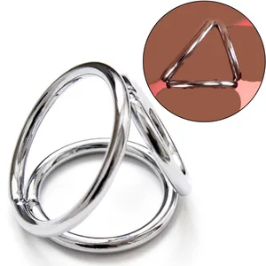 Хромированное кольцо для пениса для трёх видов спорта, кольцо для задержки пениса, прочные продукты, кольца для увеличения пениса, интимные игрушки для мужчин