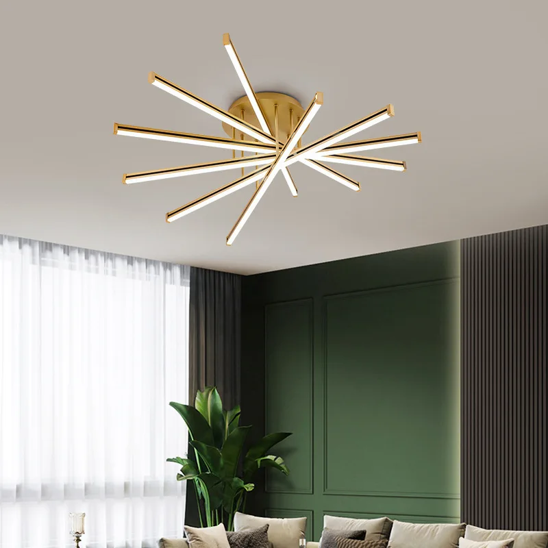 

Postmodern Light Luxury Minimalist Led Line Lamps Nordic Minimalist Creative Living Room Bedroom Dining Room Study Ceiling Lamp