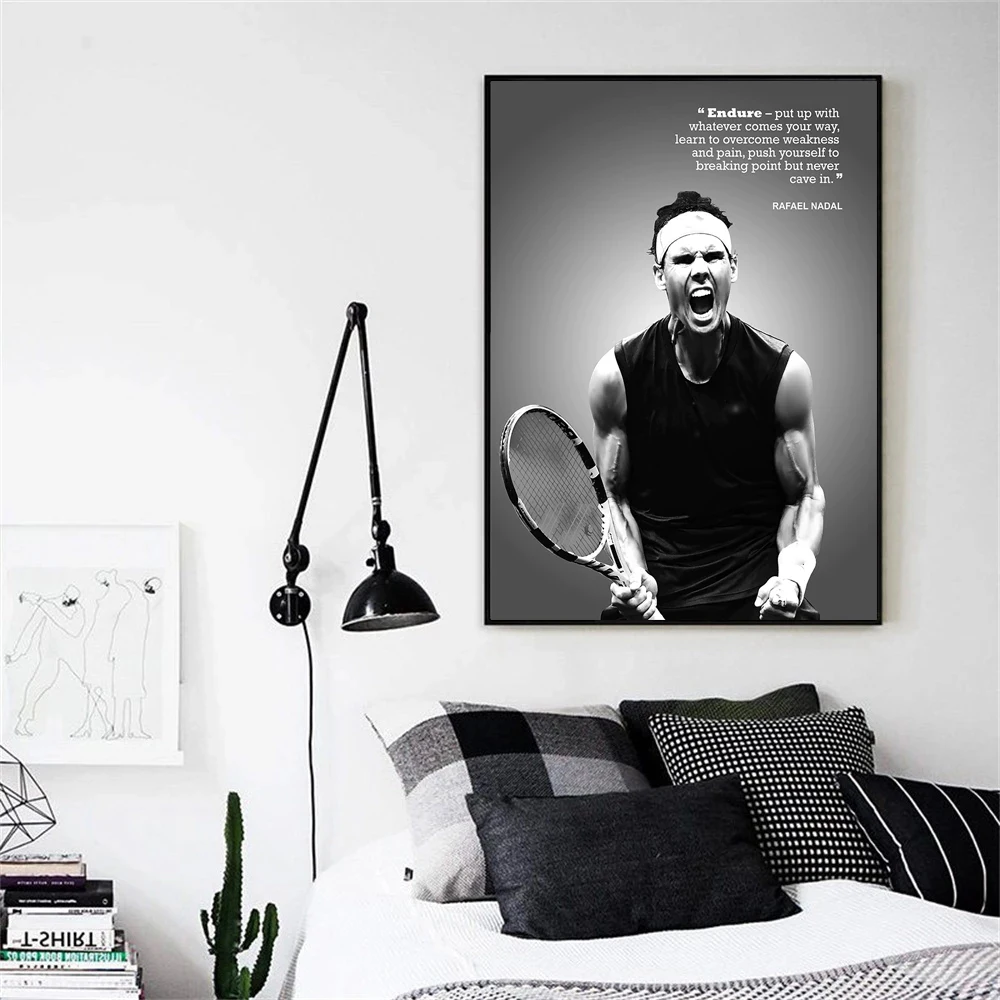 Постер известного теннисного игрока Рафа Надаля Спортивное настенное искусство