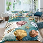 Домашний роскошный комплект постельного белья с 3D ракушками, удобный комплект постельного белья с пододеяльником и наволочкой, Детский Комплект постельного белья размера Queen и King, EUUSAUUK