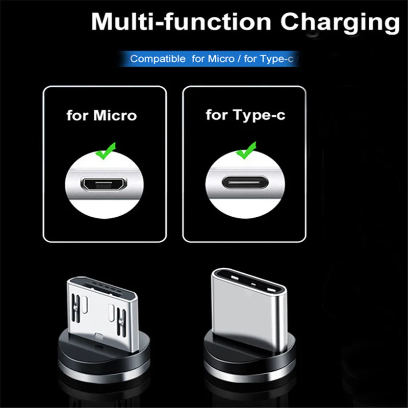Магнитный светящийся светодиодный кабель Micro USB для Samsung S3 S4 S5 S6 S7 edge A10 J4 J6 + A5 A7 J3 J5 J7