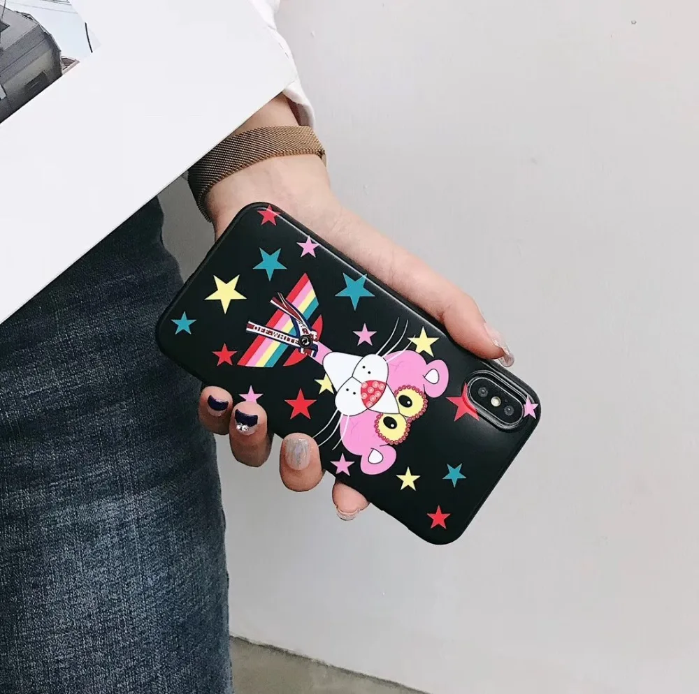 Роскошный брендовый Новый Мягкий силикон IMD милый чехол для Apple iPhone 7 8 Plus 10 XR X XS Max 6