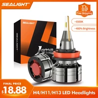 sealight l1 led headlight h11 h8 h9 h13 h4 16000lm 2pcs hilo beam 12v 9008 9003 9007 hb2 6500k h11 h4 led headlights car lights
