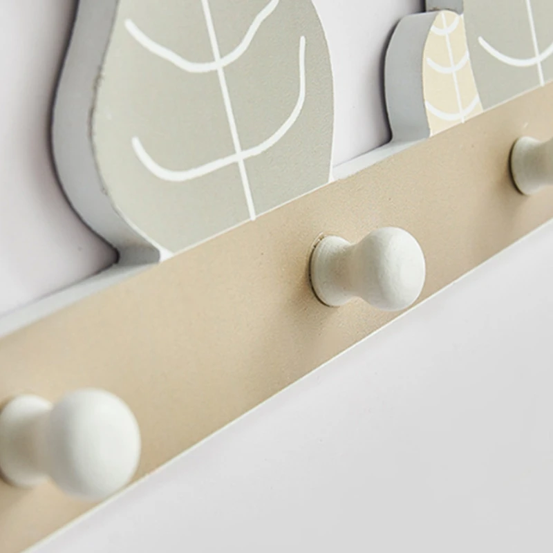 Деревянный мультяшный держатель для ключей настенные полки вешалка пальто