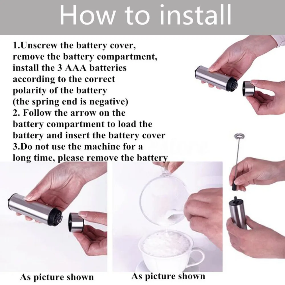 Электрический миксер для сбалтывания молочного напитка/ кофе взбиватель яиц