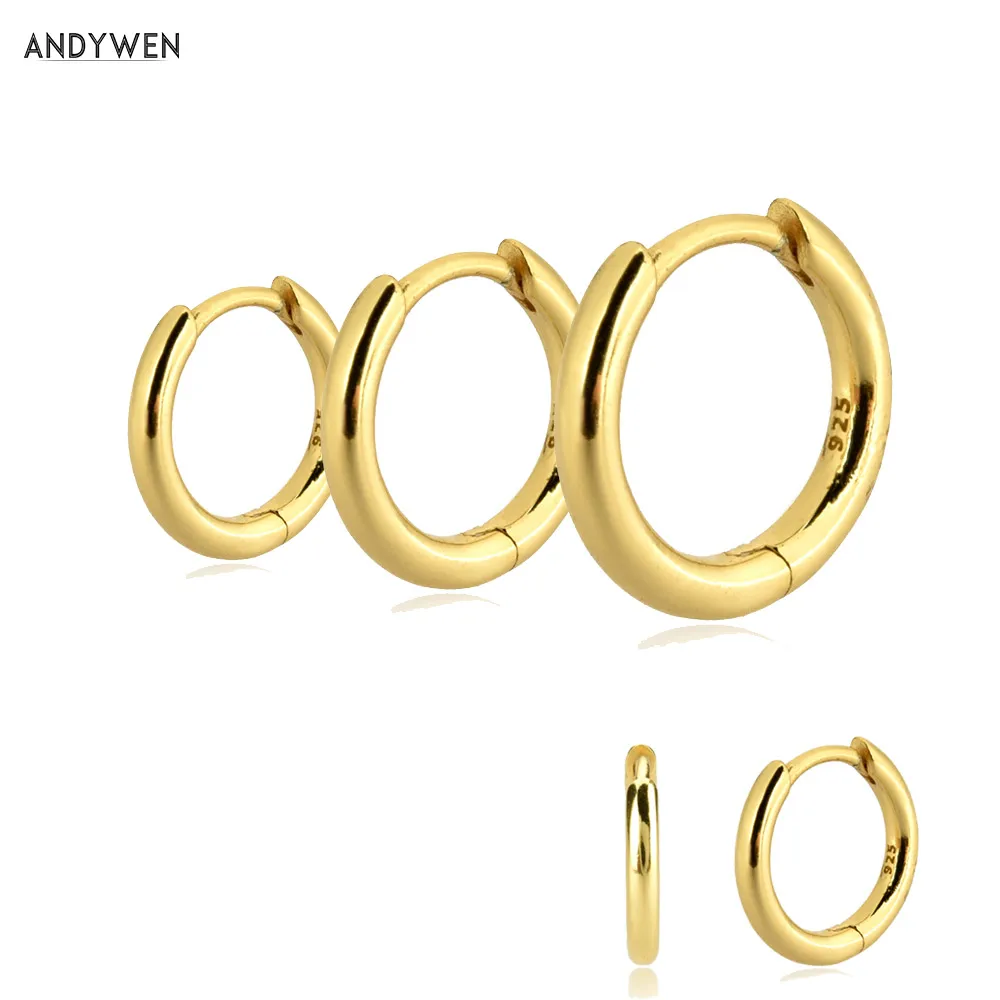 Серьги-кольца ANDYWEN Серебристые серьги-кольца в стиле панк 7 мм 8 9 | Украшения и