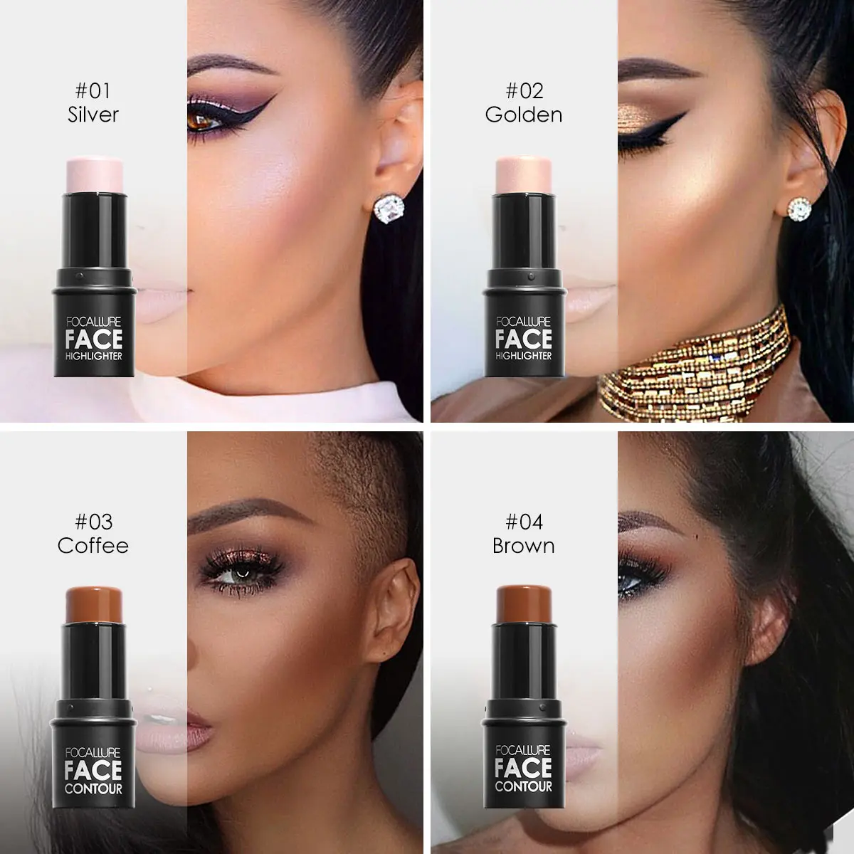 Хайлайтер Focallure Face карандаш-бронзер Cosmetic Shimmer Llluminator Waterproof Glitter маркер карандаш