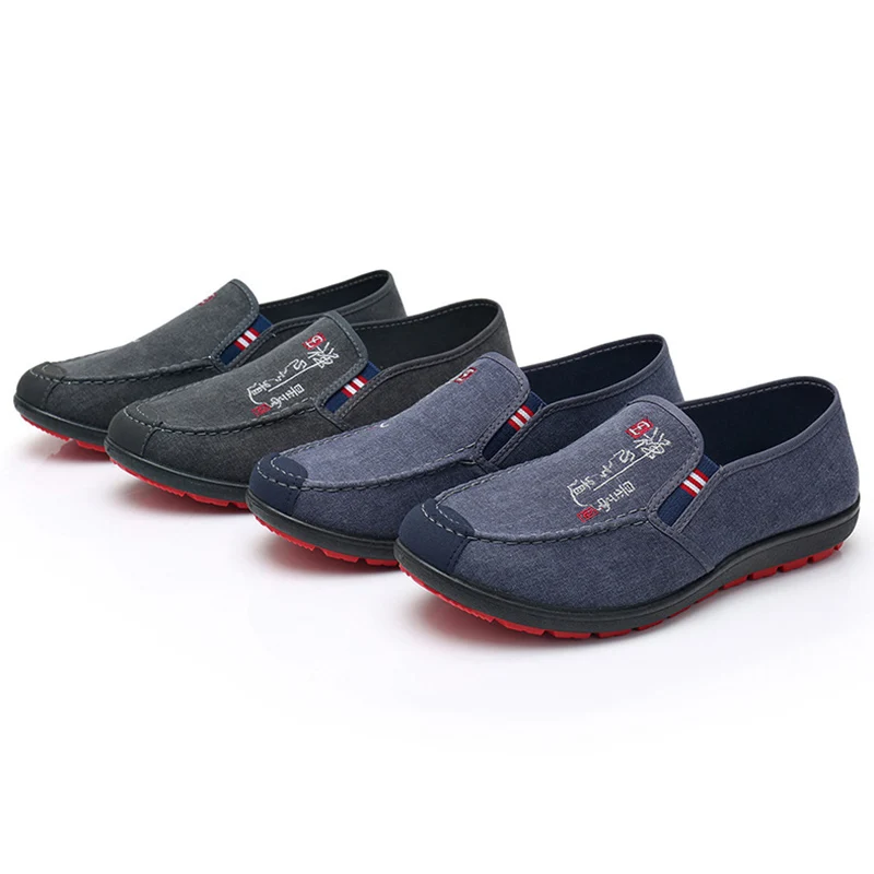 Тканевая обувь для мужчин Сезон весна-осень Удобная моющаяся парусиновая