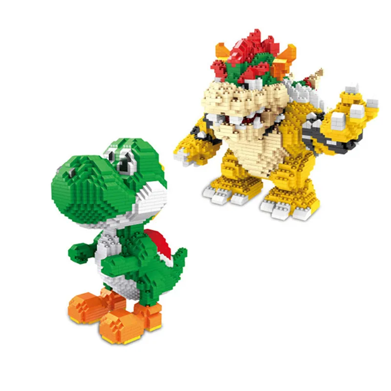 Super Mario Bros Bowser Koopa Yoshi DIY алмазные мини строительные блоки кирпичи игрушка для детей