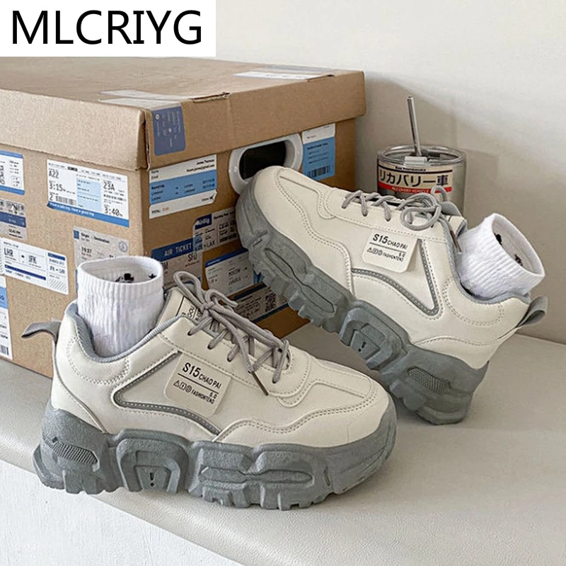 

2021 Fashion Women's Shoes Women's Sneakers Comfortable Lace-up Casual Shoes Spring New Walking Platform Shoes Shoes For Women