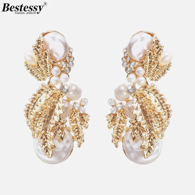 Bestessy ZA Rhinestone Эффектные серьги Boho модные хрустальные большие висячие серьги для женщин вечерние ювелирные изделия Bijoux