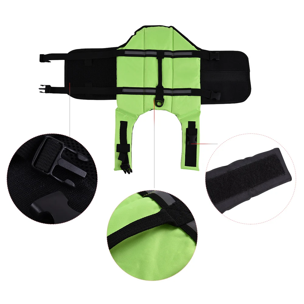 New 1pc Pets Dog Jacket Buoyant Secure Float Vest Outdoor Water Swimming Safety Preserver Adjustable Reflecting Padding Clothing |