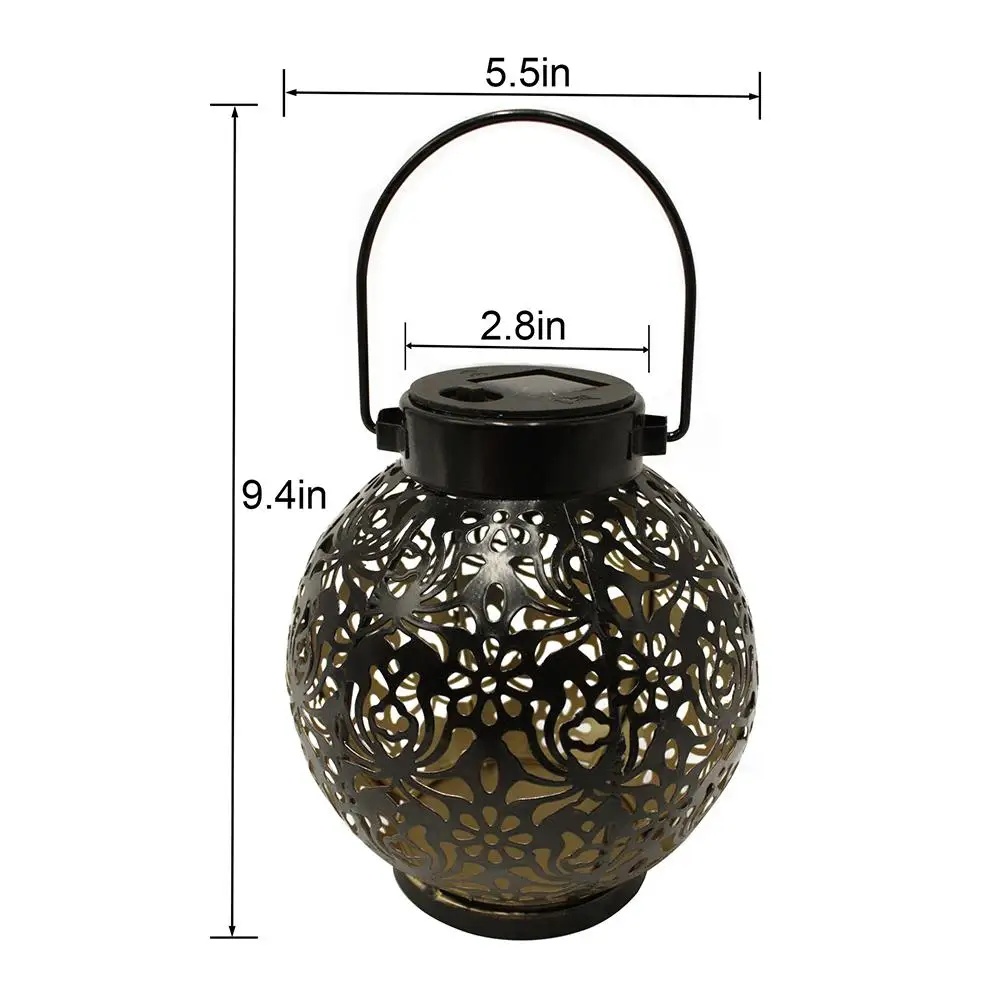 

Portable Solar Lantern Waterproof Decoration Light Warm White Intelligent Control Wrought Iron Lamp for Courtyard Roadside Tree