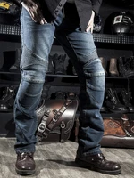 mens black biker jeans motocycle denim pants male stretch original trousers off road pants protection clothing xxxxl plus size