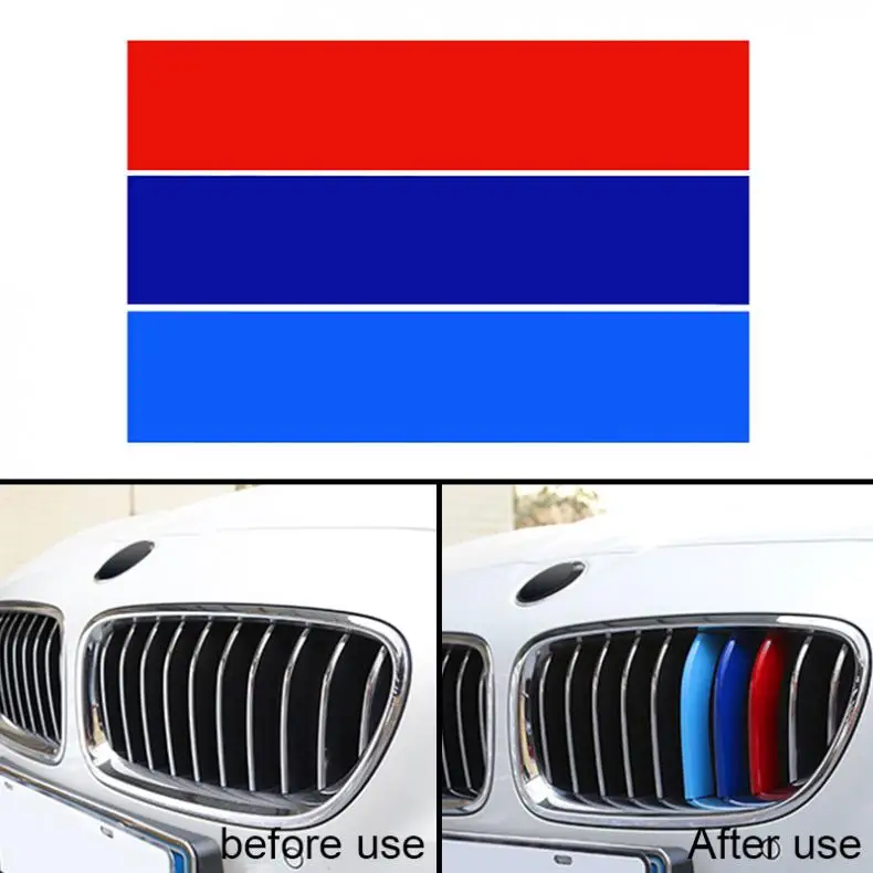 3 шт./компл. автомобильный Стайлинг ПВХ передняя решетка полосы Обложка наклейки