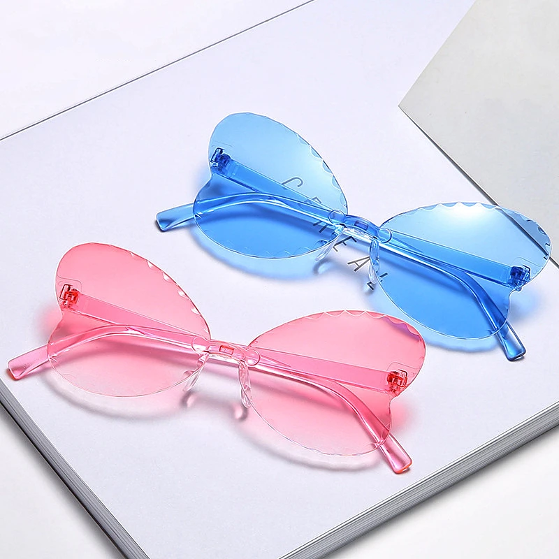 Мода солнцезащитные очки с оправой в форме сердца цельное Для женщин кошачий